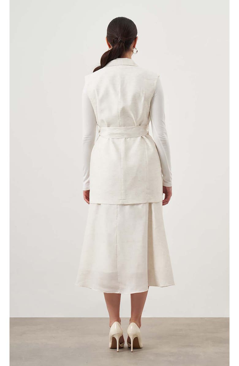 Mizalle Belted Vest, Alternate, color, Ecru