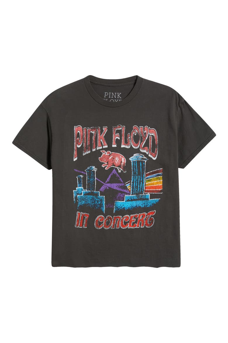 Pink Floyd Animal Crop Graphic T-Shirt, Alternate, color, BLACK PIGMENT DYE