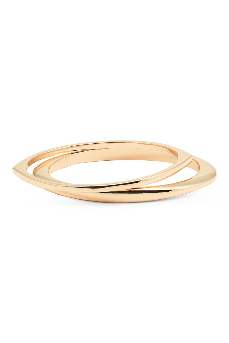 Set of Two Pointed Oval Bangles, Main, color, GOLD