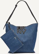 DKNY Nicole Dark Wash Bucket Bag