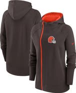 Nike Women's Nike  Brown Cleveland Browns Asymmetrical Raglan Full-Zip Hoodie