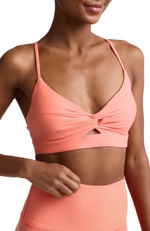 Twist Front Strappy Sports Bra