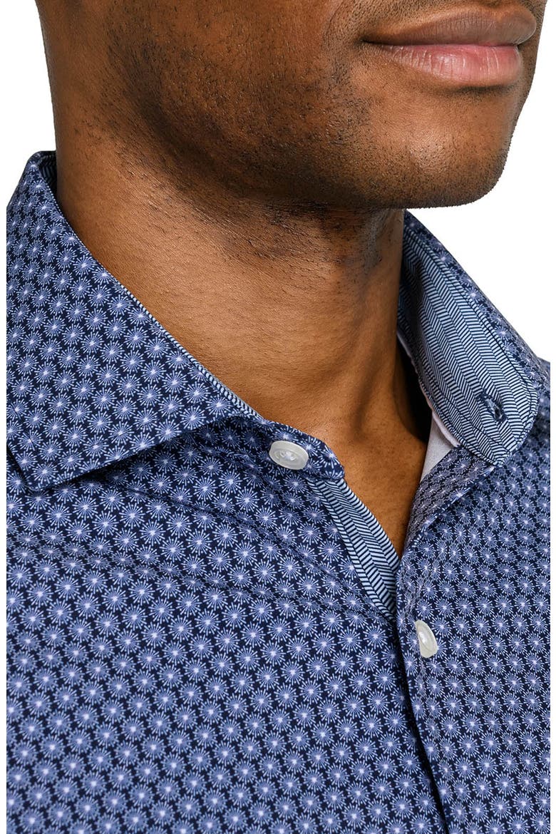 Circle Geo Performance Dress Shirt, Alternate, color, NAVY/ PURPLE
