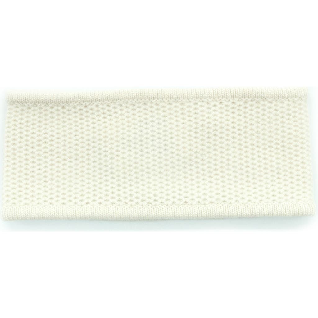 Portolano Honeycomb Stitch Cashmere Headband In White