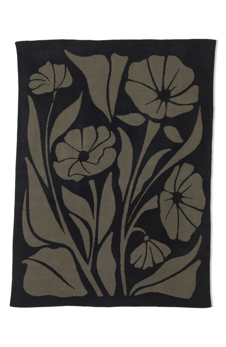 Barefoot Dreams<sup>®</sup> CozyChic<sup>®</sup> Desert Bloom Throw Blanket, Alternate, color, Dark Olive/ Black