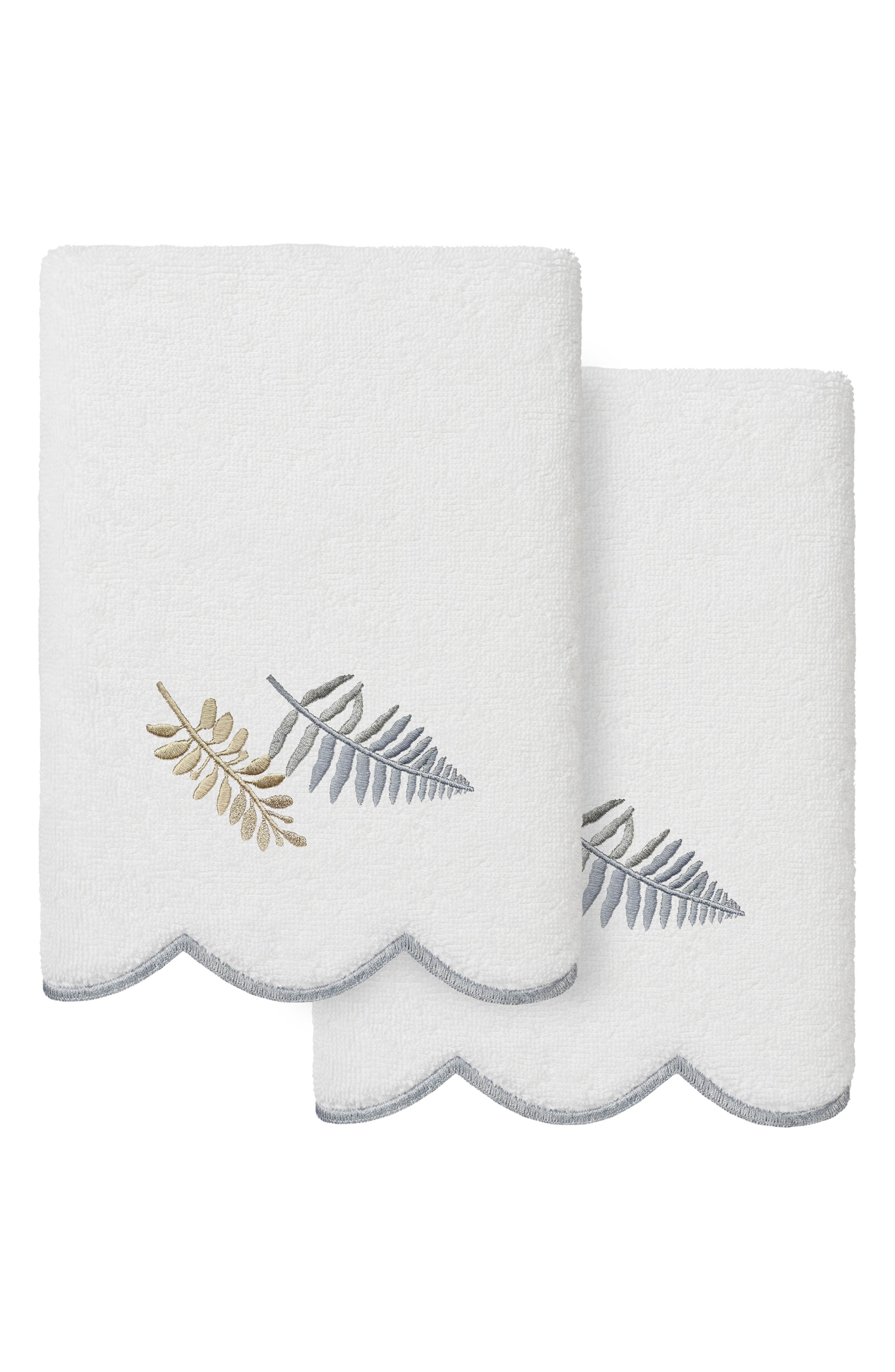 2-Piece Fern Toss Turkish Cotton Hand Towel Set