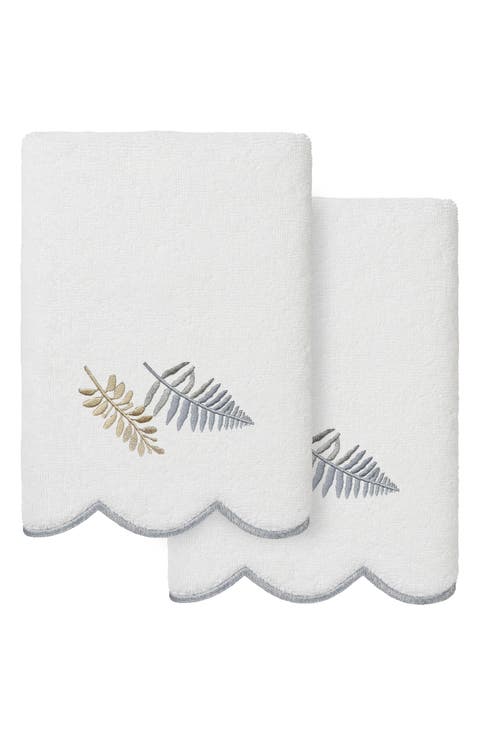 2-Piece Fern Toss Turkish Cotton Hand Towel Set