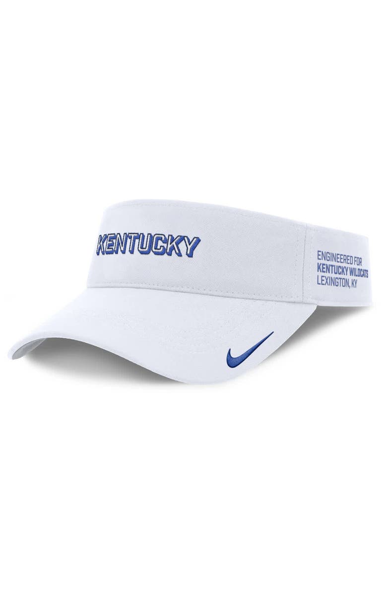 Nike Men's Nike White Kentucky Wildcats 2025 On-Field Gameday Performance Ace Adjustable Visor, Main, color, White