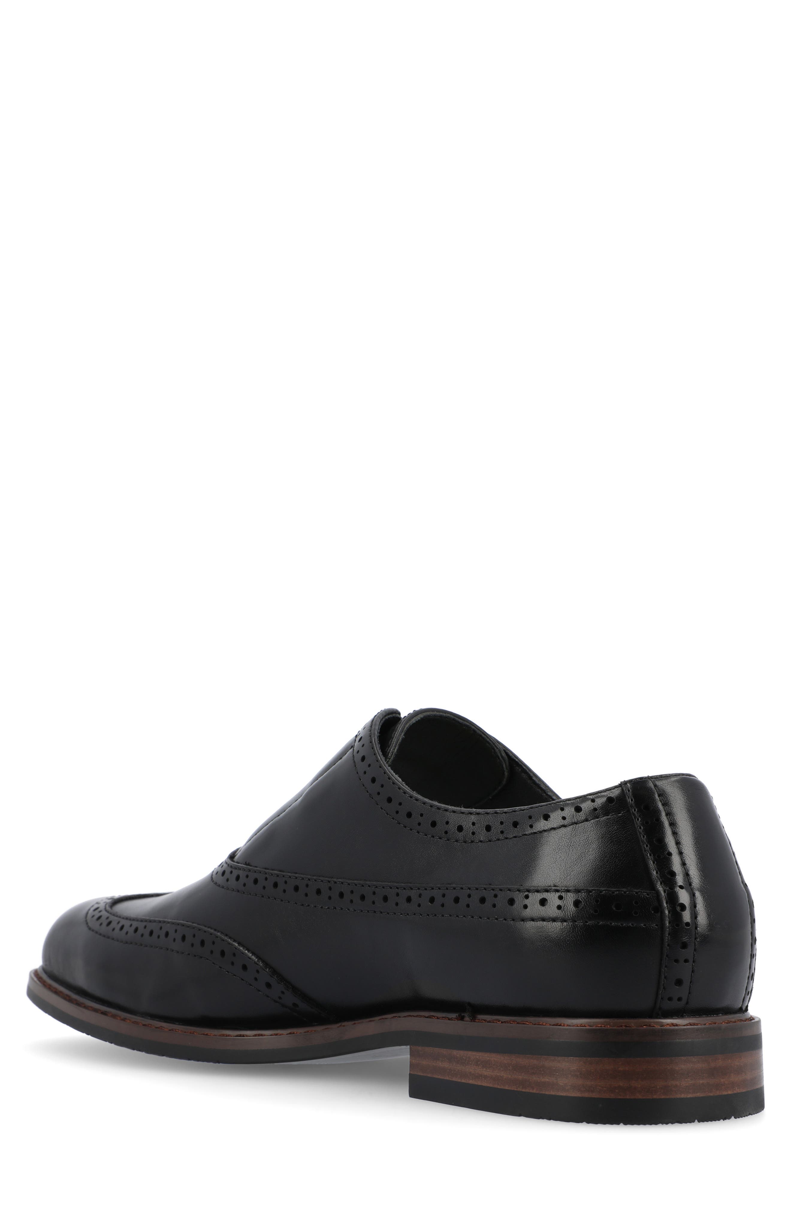 VANCE CO Nikola Tru Comfort Wingtip Slip-On Oxford, Alternate, color, Black
