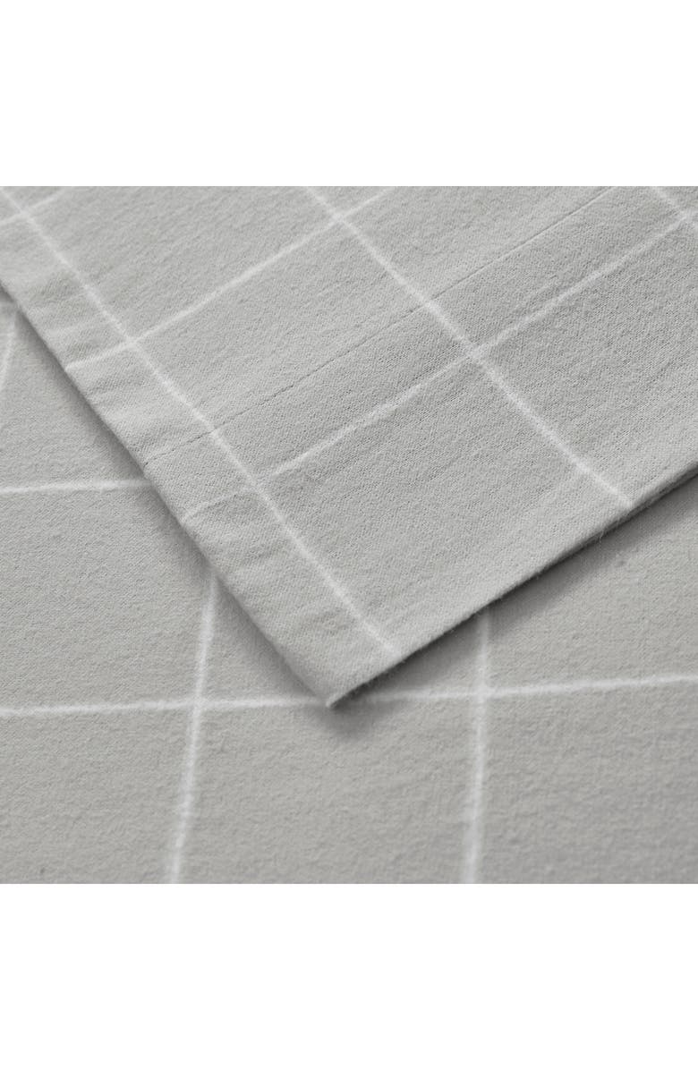 BEAUTYREST Oversized Flannel 4-Piece Cotton Sheet Set, Alternate, color, Grey Windowpane