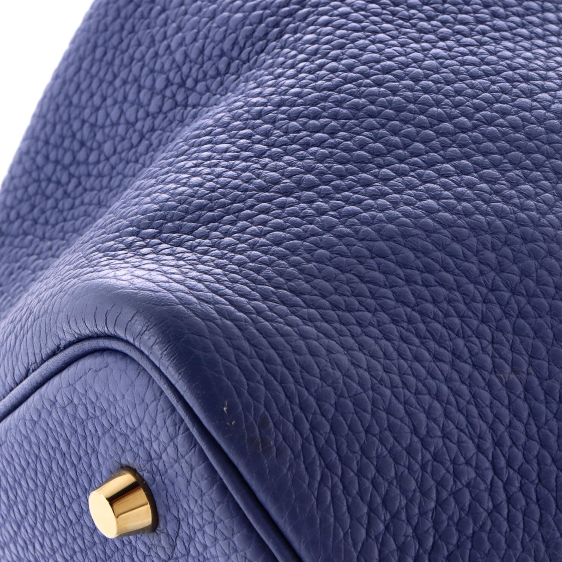 Pre-Owned Hermes Picotin Lock Bag Clemence MM, Alternate, color, Bleu Brighton