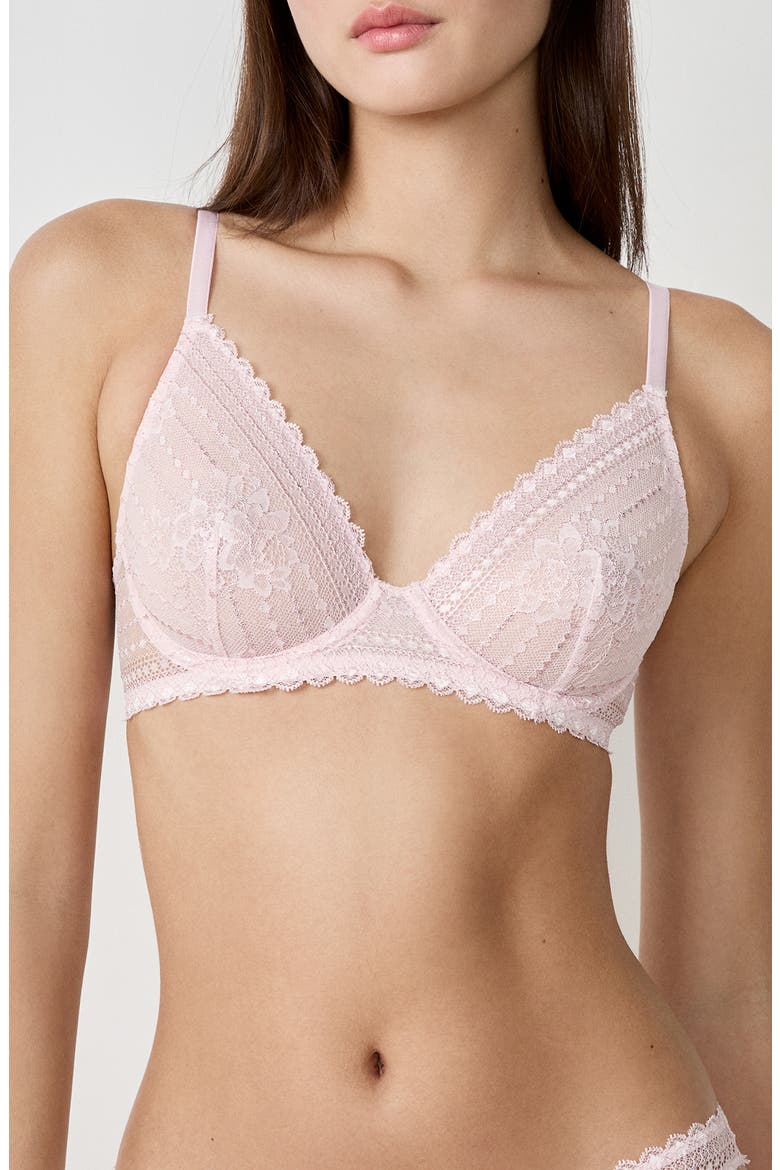 Panama Lace Underwire Bra, Main, color, PINK