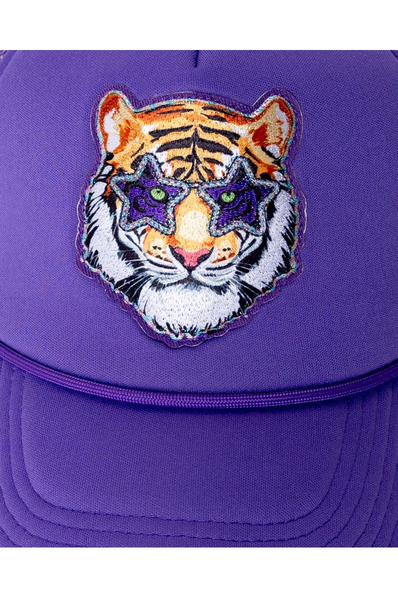 Tiger Trucker Hat, Alternate, color, Purple