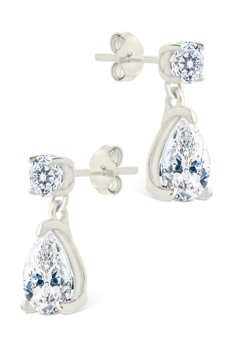 Imogen Cubic Zirconia Drop Earrings, Alternate, color, SILVER