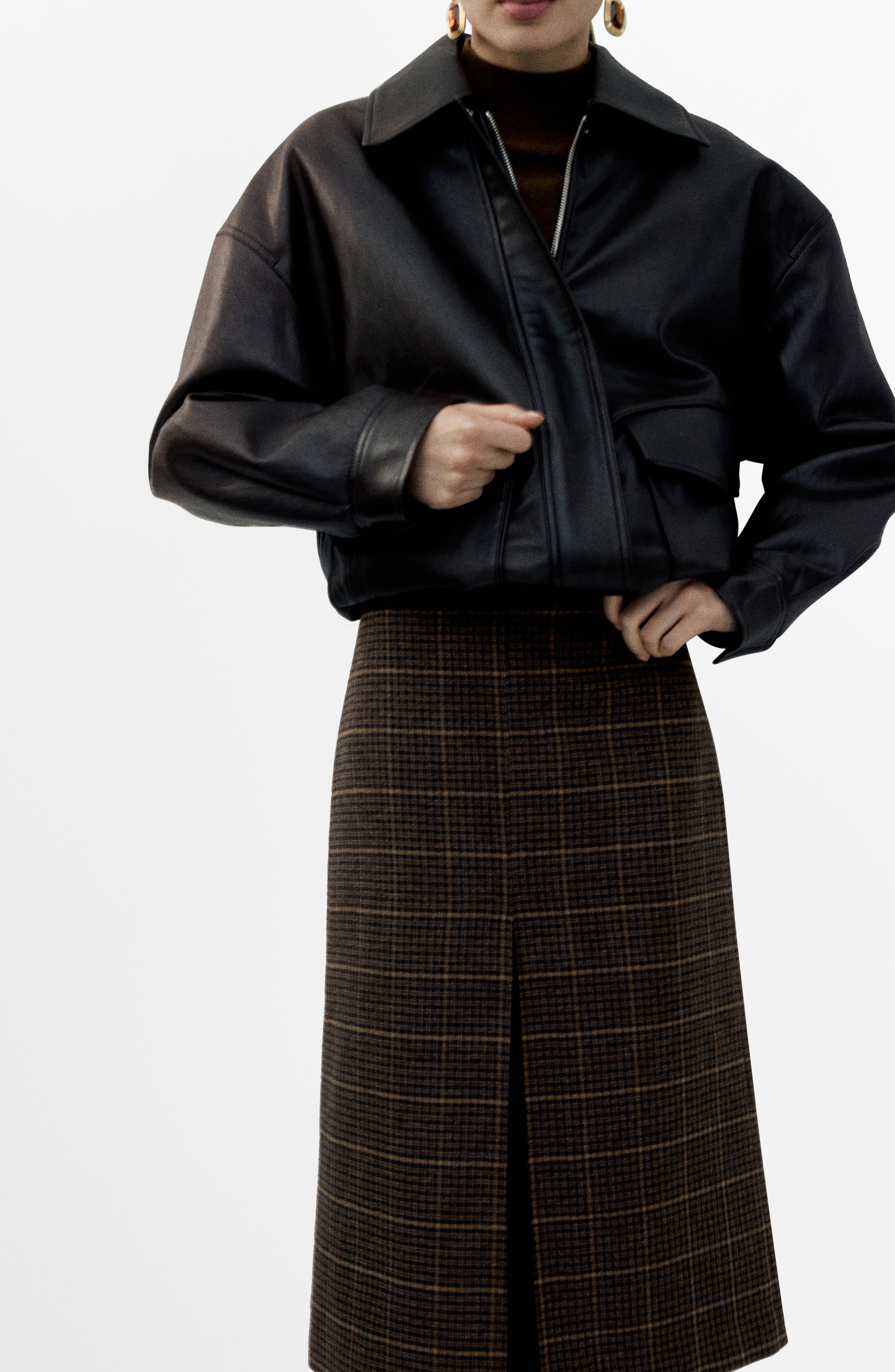 Check Pleat Front Midi Skirt - image 2