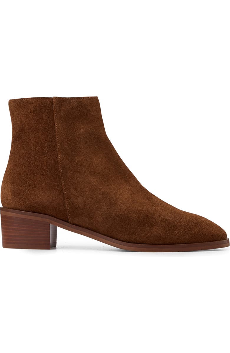 Aquatalia Reeta Luxe Weatherproof Suede Bootie, Alternate, color, Brandy Suede