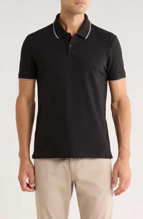 Calvin Klein Stretch Piqué Solid Tipped Polo