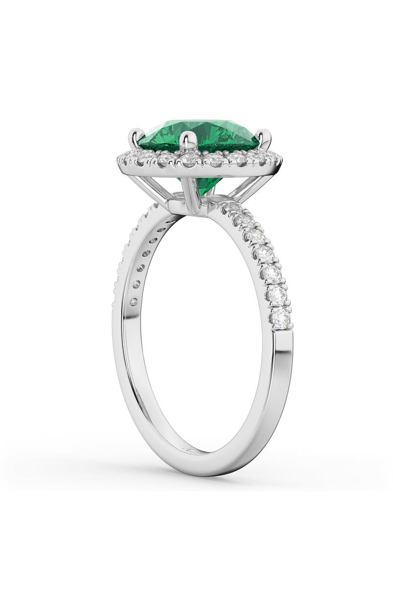 Halo Emerald & Diamond Engagement Ring 14K, Alternate, color, 2.80ct/White Gold