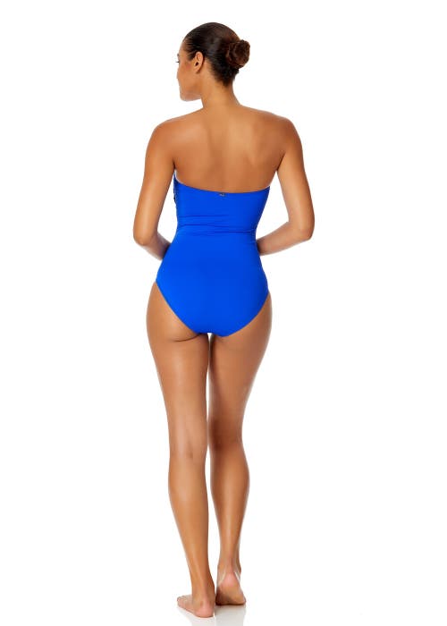 ANNE COLE TWIST FRONT SHIRRED ONE PIECE SWIMSUIT 