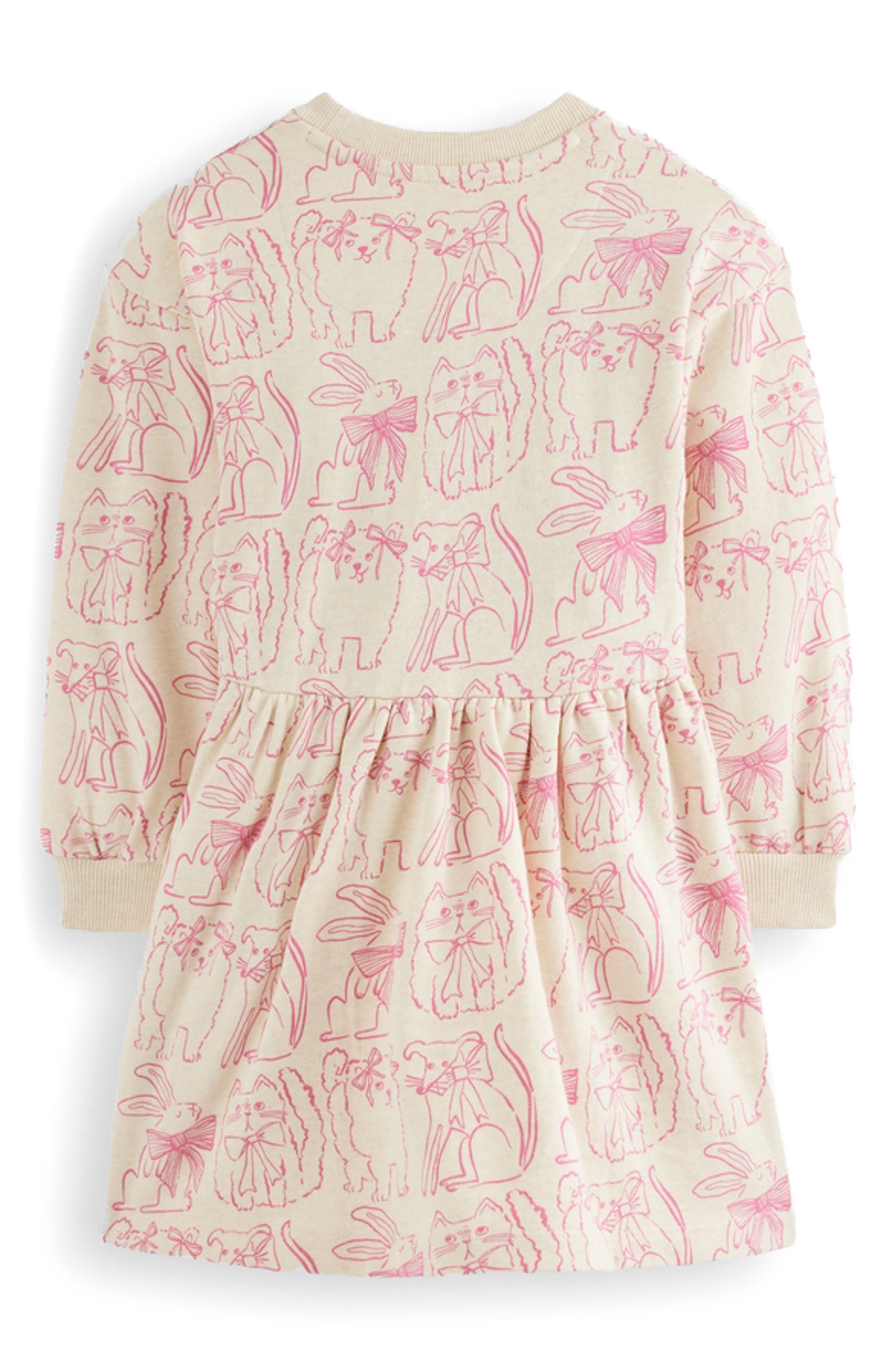 Mini Boden Kids' Pet Print Long Sleeve Cotton Sweatshirt Dress — фото 2