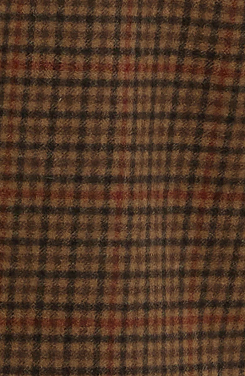 Barbour Melody Houndstooth Check Wool Blend Duffle Coat, Alternate, color, Brown/Tartan