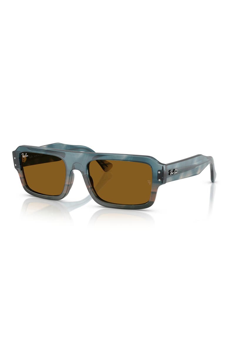 56mm Rectangular Sunglasses, Alternate, color, HAVANA BLU / BROWN