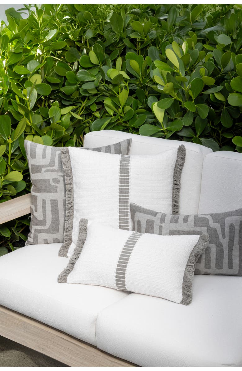 Elaine Smith Deluxe Boucle Textured Indoor & Outdoor Woven Accent Pillow, Alternate, color, Cloud