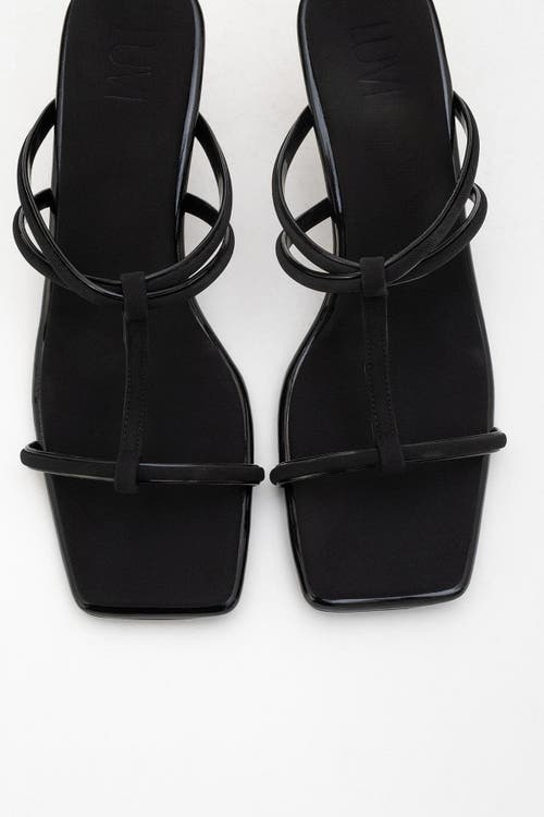 Prologue Shoes Mocha Strap Heel Sandal In Black