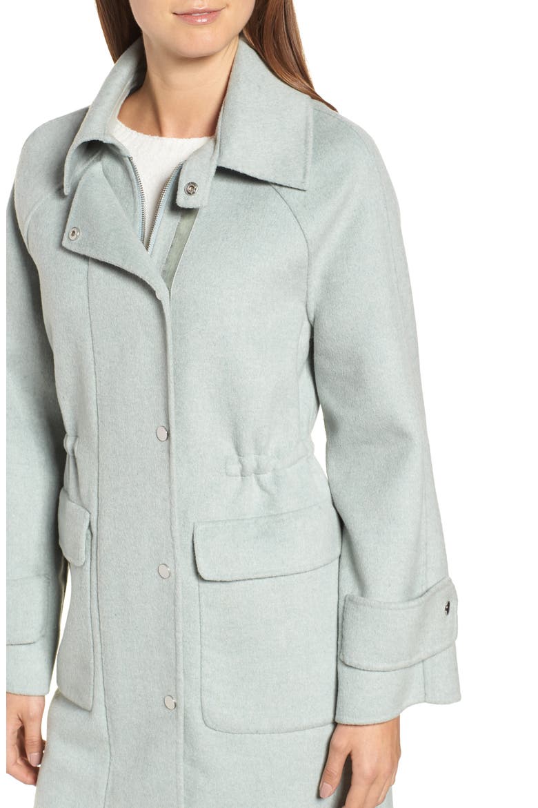 Badgley Mischka Double Face Wool Blend Coat, Alternate, color, MISTY MINT