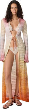 Missoni Cardigan In Lamé Viscose With Dégradé Spiderweb Motif