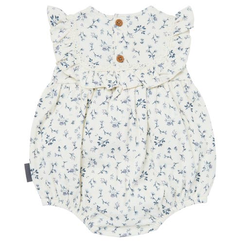 Modern Moments™ By Gerber Ruffle Bubble Romper In Ivory Blue Ditsy