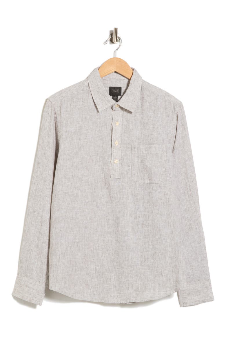 Mariner Linen & Cotton Long Sleeve Shirt, Alternate, color, OLIVE TUNDRA - WHITE EOE