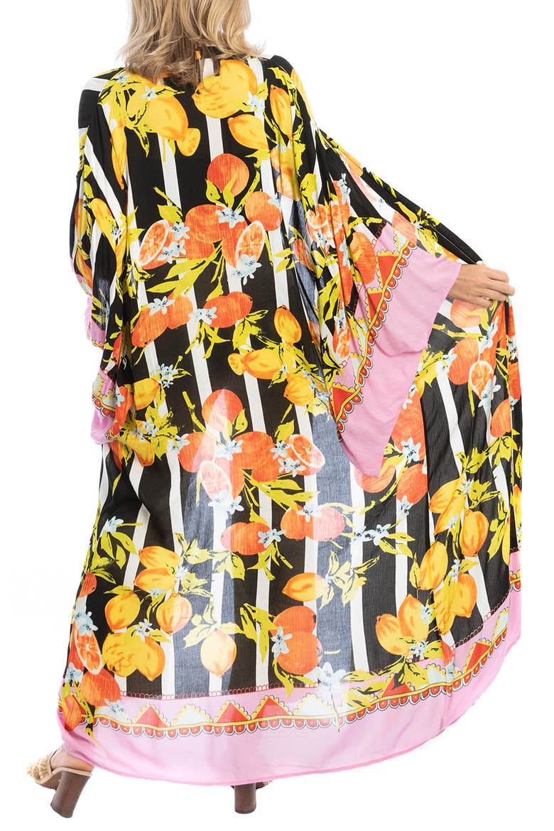 Citrus Motif Maxi Topper, Alternate, color, BLACK