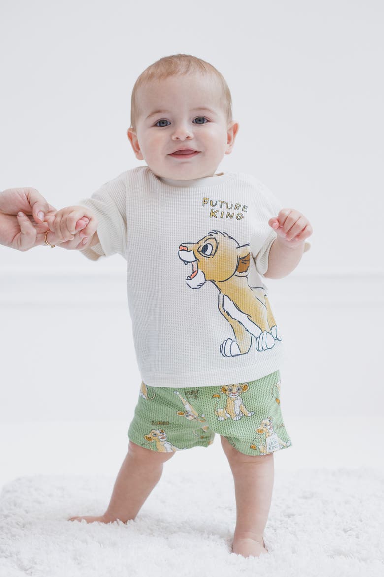 Lion King Simba 2-Piece Tee and Shorts Set, Alternate, color, Simba Sage Green