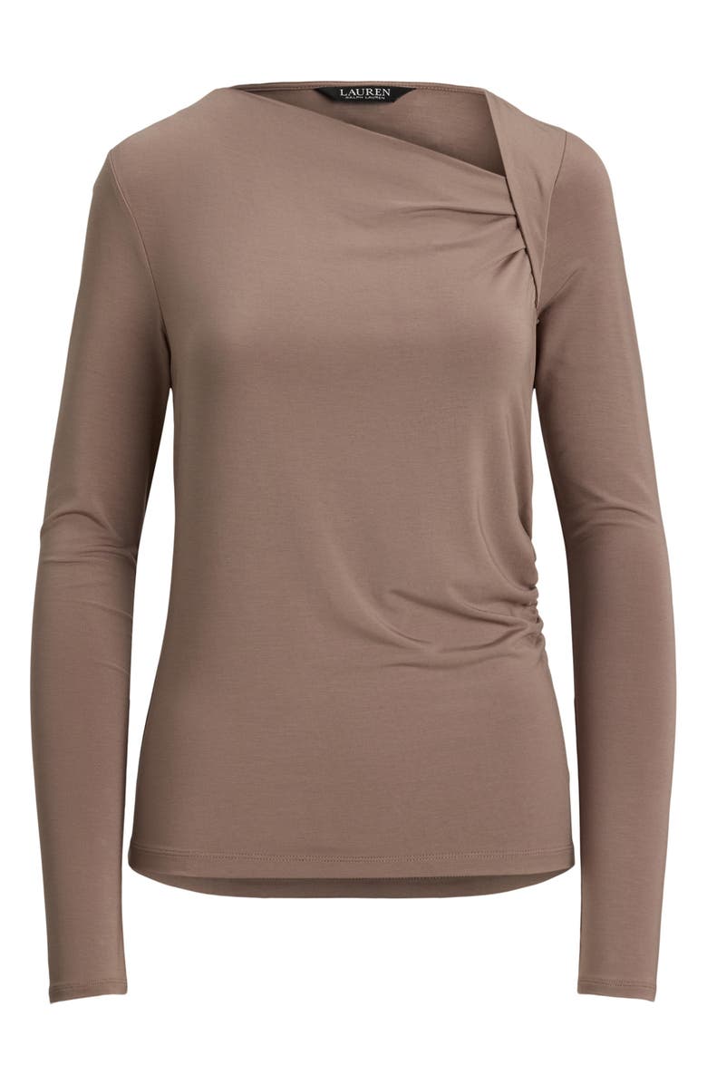 Lauren Ralph Lauren Asymmetric Neck Top, Alternate, color, Taupe Brown