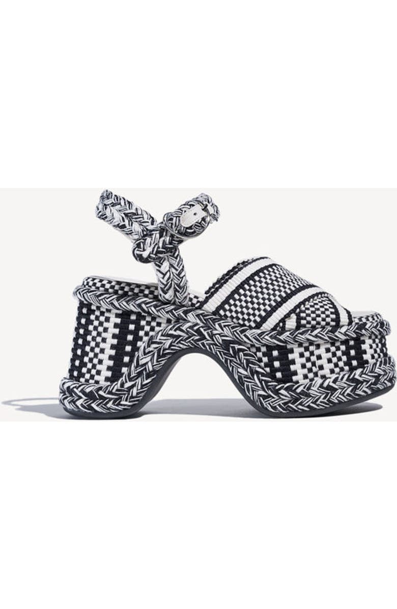 Amambaih Jose High Platform Sandals, Main, color, Ivory Black