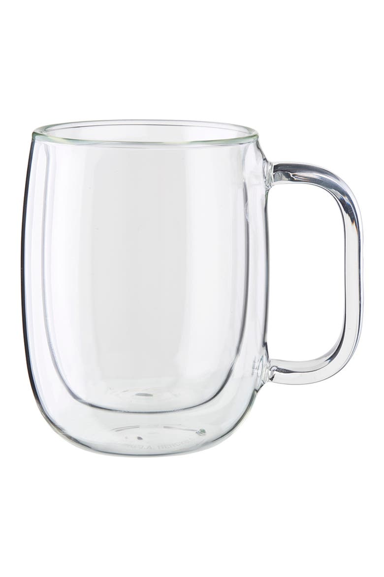 Sorrento Plus 2-Piece Double Wall Glass Coffee Mug Set, Main, color, CLEAR