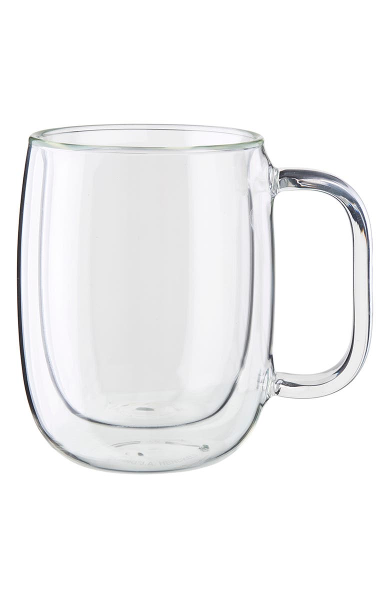 ZWILLING Sorrento Plus 2-Piece Double Wall Glass Coffee Mug Set, Main, color, Clear