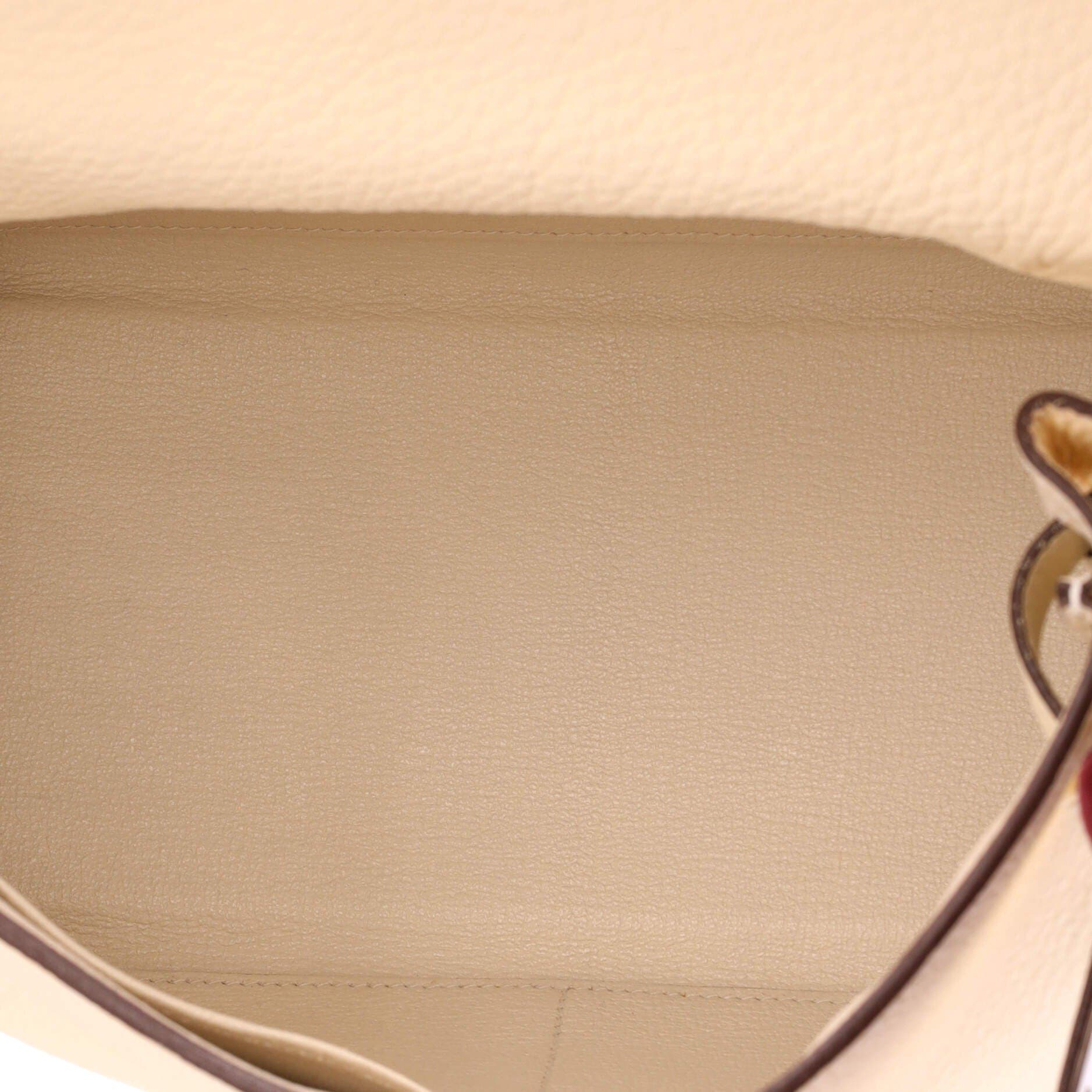Pre-Owned Hermes Kelly Handbag Light Clemence with Palladium Hardware 28, Alternate, color, Nata