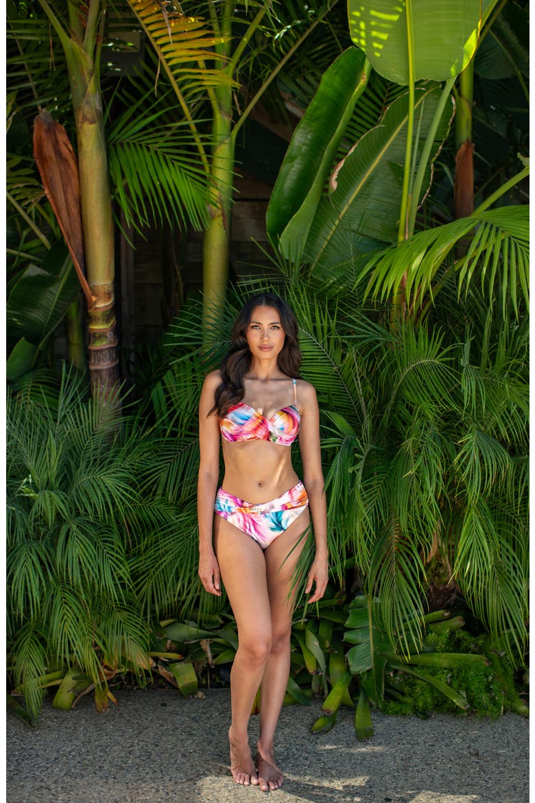 Feathered Impression Moderate Coverage Swim Bottoms, Alternate, color, MULTI