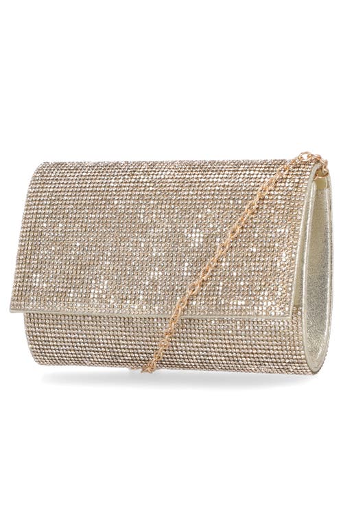 Jessica Mcclintock Alexis Rhinestone Crossbody Clutch In Gold