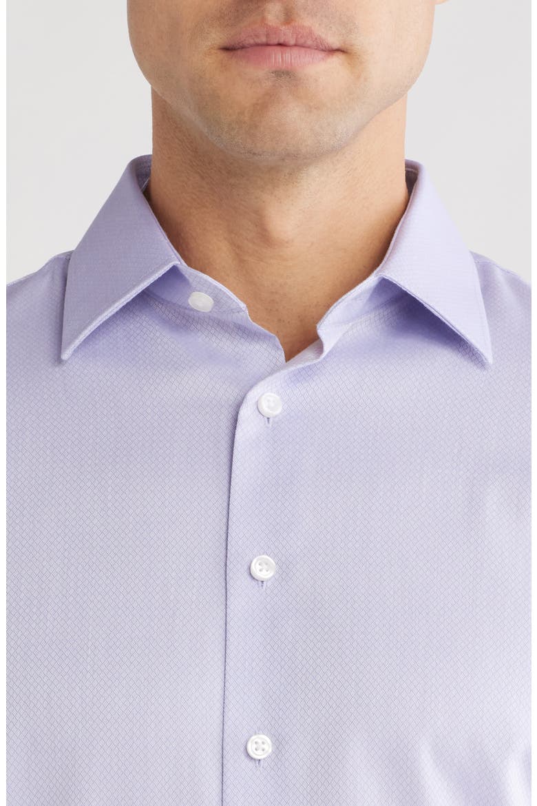 Trim Fit Non-Iron Dress Shirt, Alternate, color, PURPLE THISTLE BOBBI DOBBY