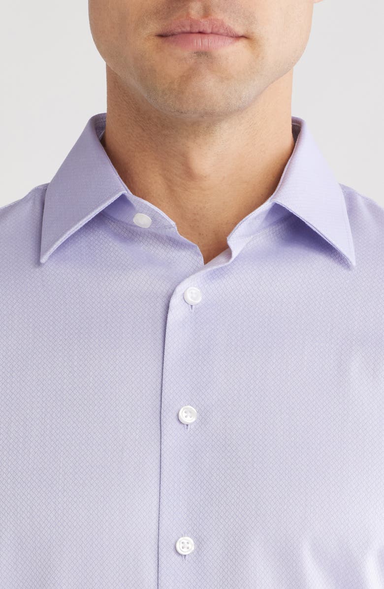 Nordstrom Trim Fit Non-Iron Dress Shirt, Alternate, color, Purple Thistle Bobbi Dobby