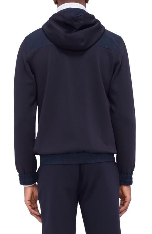 Bugatchi Hooded Long Sleeve Knit Top In Blue