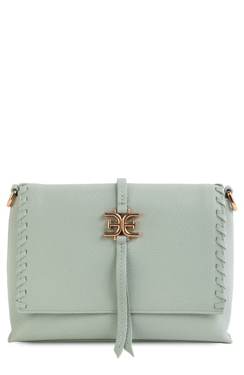 Sylvia Fold Over Leather Crossbody Bag