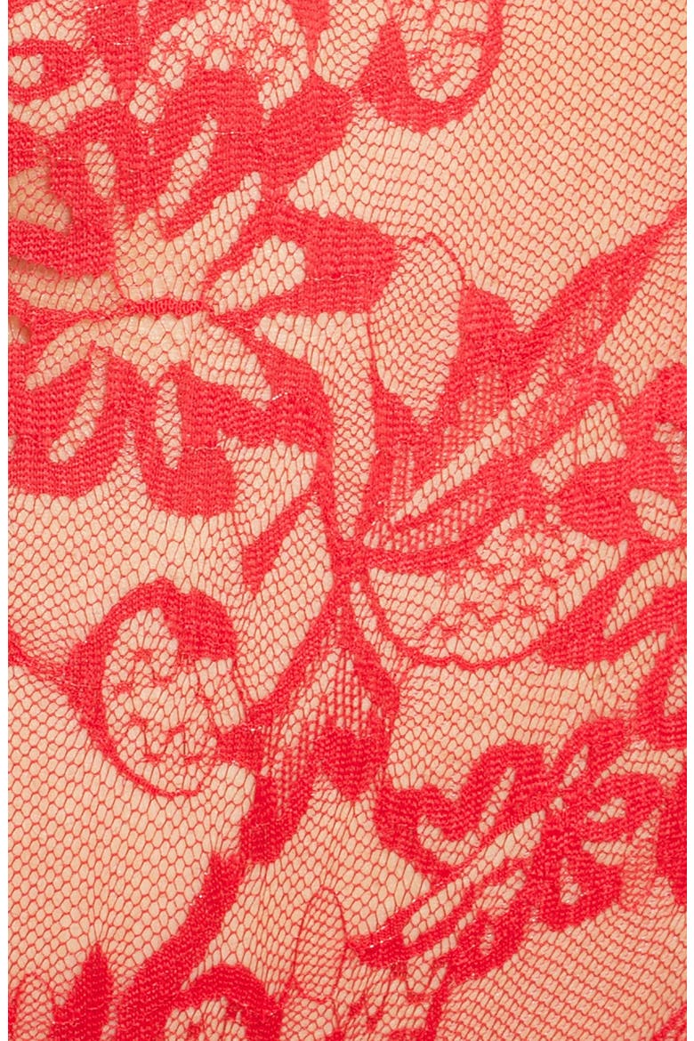 Zara Underwire Open Cup Open Gusset Lace Teddy, Alternate, color, RED