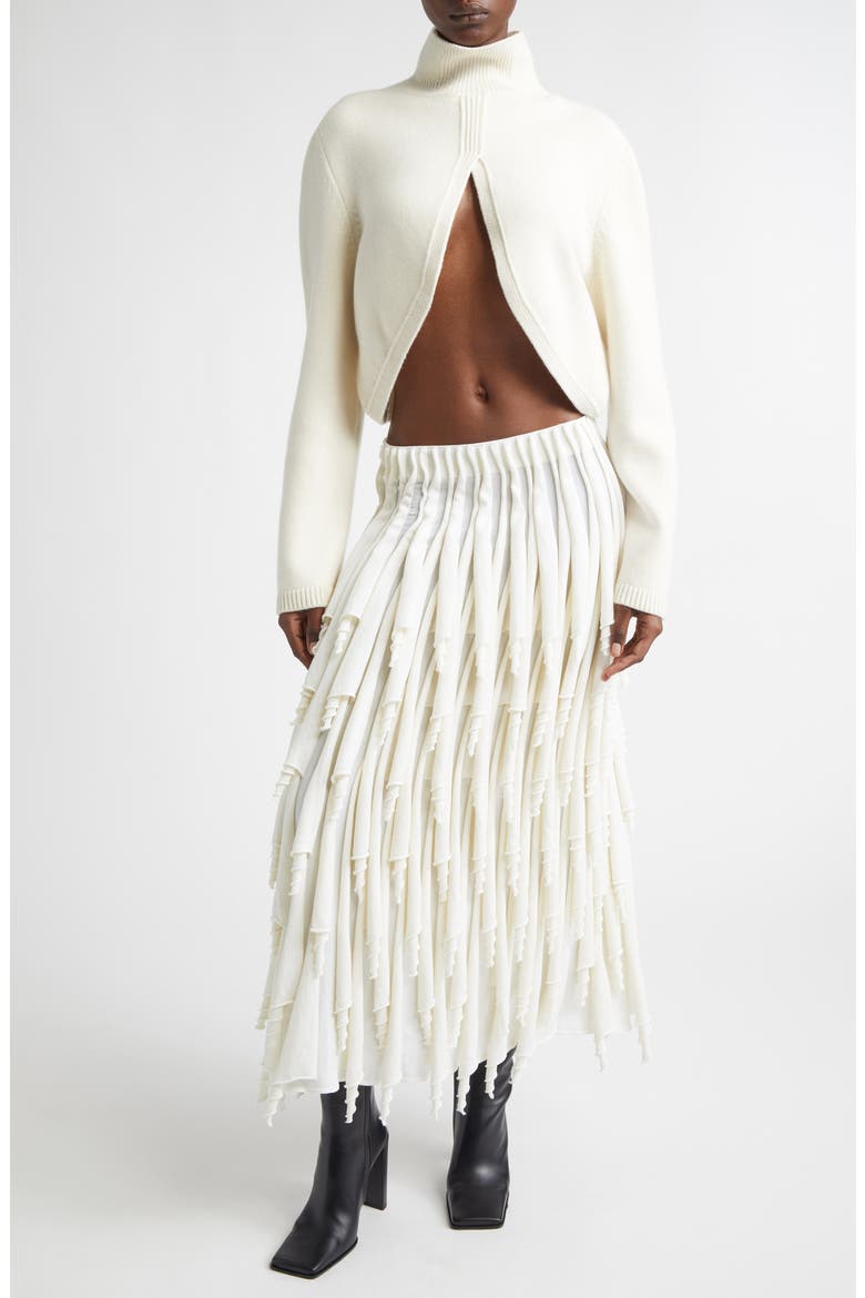 Layered Cups Wool Blend Knit Skirt, Alternate, color, BLANC NATUREL
