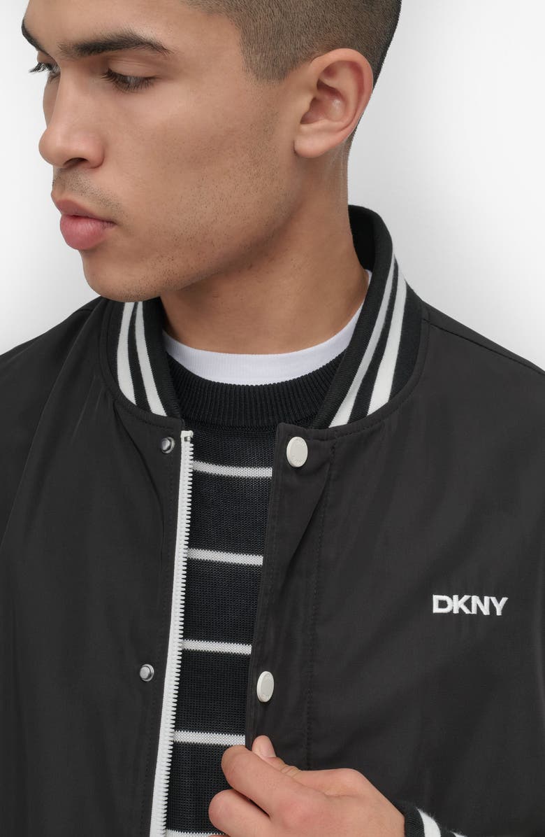 DKNY Varsity Jacket, Alternate, color, Black