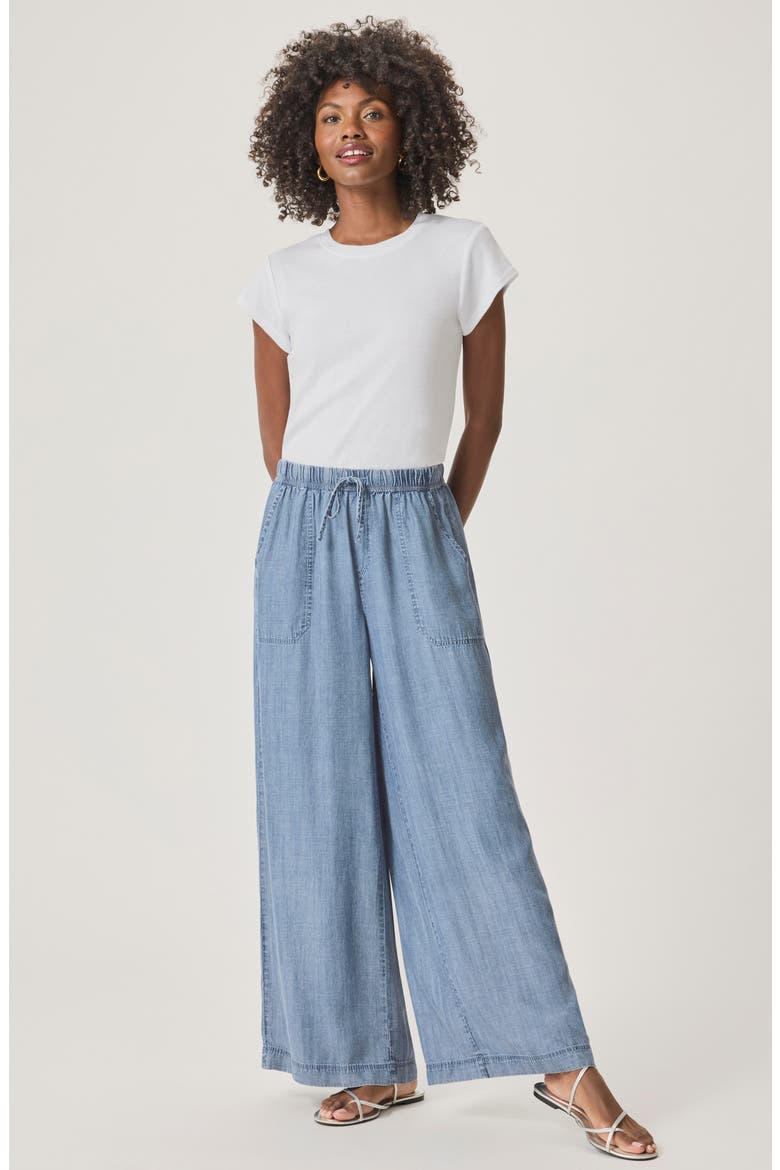 Angie Indigo Palazzo Pants, Alternate, color, INDIGO