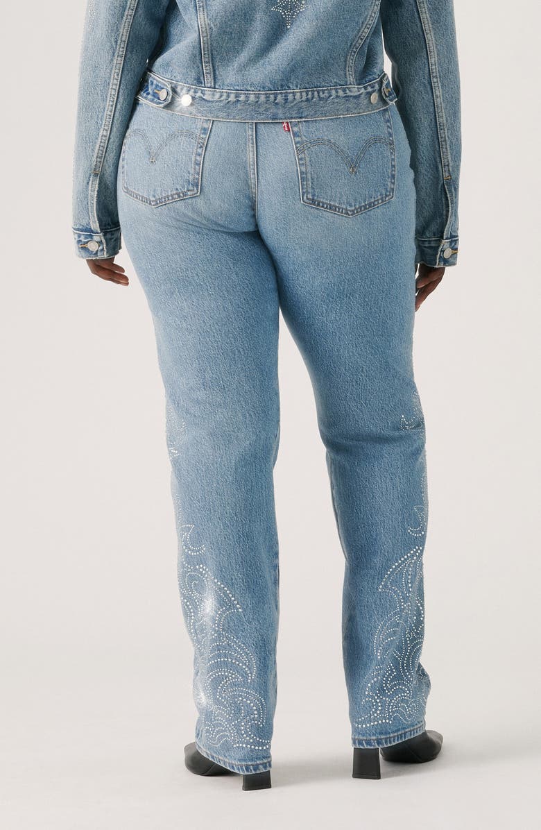 Levi's 501<sup>®</sup> Curve Embellished High Waist Straight Leg Jeans, Alternate, color, Denim Venom Curve
